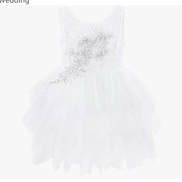 NWT🍀AmzBarley Flower Little Girl Tutu Tulle Dress Lace Birthday Party W… - Picture 2 of 11